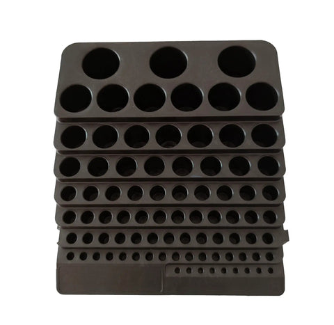 All In One CNC Tool Storage Case For Milling Cutters Reamers And Drill Bits Organizer With Screwdriver Bits And Tap Holder, top view
