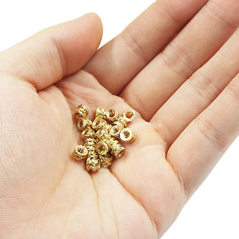 Hand holding Premium M3 Brass Heat Set Inserts Knurled Threaded Nuts For 3D Printing Plastic Parts And DIY Projects Built To Last