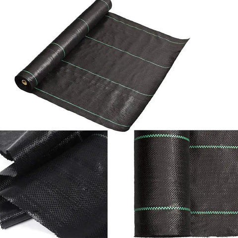 Heavy Duty Weed Barrier Landscape Fabric For Outdoor Gardens Non Woven Weed Blocker Roll Garden Landscaping Fabric To Block Weeds Without Chemicals And Protect Soil Health Polypropylene Roll 3 Feet By 100 Feet shown in close-up with texture and stitching details.