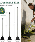 Beast Of A Floor Scraper Garden Shovel With 82 Inch Adjustable Handle and Sharp Heavy Duty Flat Blade in use on sidewalk