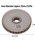 Heavy Duty T60 Sixty Tooth Mini Lathe Gear Replacement For Mx-210 Wm-210, 62mm gear with measurements displayed.