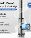 Leak-proof ceramic cartridge showing smooth handle control for Rock Solid Kitchen Faucet With Smooth Pull Down Sprayer In Clean Brushed Nickel Finish Built Tough Lead Free Stainless Steel Workhouse Zero Drip Flow For Your Top Shelf Sink Upgrade.