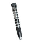 4.8 Inch Magnetic Bit Driver With Built In Bit Storage and Aluminum Body, knurled grip, pocket clip, black, lightweight design.