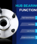 Front Wheel Hub Bearing Assembly With ABS 5 Lug Bolt On For 2004 2012 Malibu 2008 2010 Cobalt HHR 2005 2010 Pontiac G6 2007 2009 Saturn Aura Front Left And Right Replacement Ready To Roll 513214 with highlighted functions
