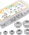 Heavy Duty 227 Piece Metric Hex Nuts Kit M3 M4 M5 M6 M8 M10 M12 With 304 Stainless Steel 18-8 Finish External Hex Nuts Set, DIY Auto And Home Projects, Precise Threads, Garage-Ready Hardware