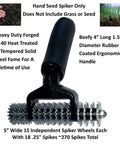 Hand Seeder Spiker Tool For Grass Seed In Tight Spaces Small Gardens And Dog Spots, steel frame, ergonomic handle