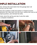 Installing Two Pack Garage Door Cable Snubbers For Torsion Spring Systems to prevent cable slack and misalignment