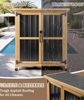 Weatherproof Outdoor Storage Cabinet With Lockable Doors For Tools, Garden Gear, Pool Accessories, And Lawn Equipment.