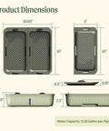 Dimensions of Self Watering Microgreens Growing Kit With 20 Soil Free Capillary Mats And Humidity Domes Four Trays