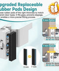 Upgraded Portable Security Door Reinforcement Lock No Drilling Flip Latch with replaceable rubber pads for inward opening doors
