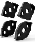 Set of four precision ABS rounded edge guides R10, R20, R30, R40 for Knockout Corner Radius Router Template Kit.
