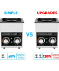 This awesome 120W ultrasonic cleaner bath features a digital timer and heater for jewelry, coins, and e-cig parts.