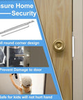 Image of full round corner design strike plate on door, illustrating security benefits and safety features for children.