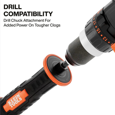 Extendable 3 To 6 Foot Steel Toilet Auger With Hybrid Manual Operation And Drill Compatibility For Real Drain Cleaning drill attachment