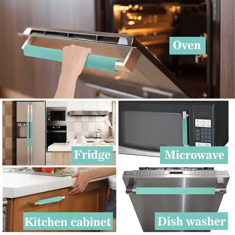 Refrigerator Door Handle Covers Set Of 4 Plush Washable Anti Dust With Hook And Loop Fasteners on various kitchen appliances