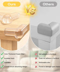 12 Pack Clear Corner Protectors Baby Proof Furniture Edge Bumpers with curved design compared to standard corner protectors.