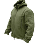 Men's Tactical Fleece Lining Jacket With Front Zip Left Zip For Hunting And Mountaineering Go To Windproof Thermal Coat