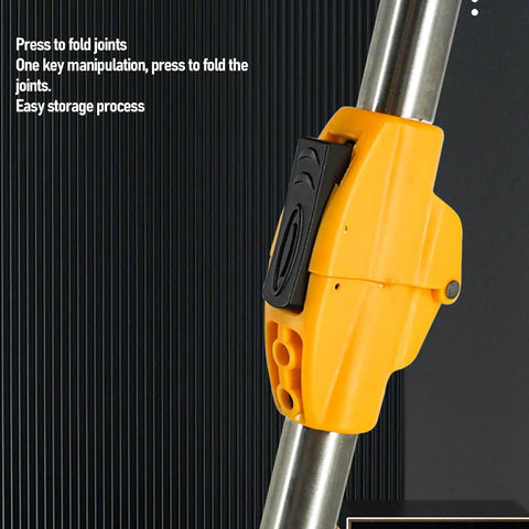 Xiuganpo Measuring Wheel with One Key Reset, Foldable Distance Measuring Tool for Work Projects, 0-9999.9m joint mechanism close-up.