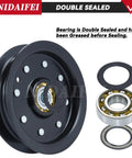 605512 Idler Pulley And 604219 Pulley Kit For Hustler 52 And 42 Inch Mowers, double-sealed bearing visible