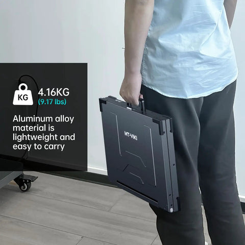 Heavy Duty Portable KVM Console And Slick Crash Cart Featuring 15.6 Inch 4K Lcd Screen And Built In Battery for easy carrying.