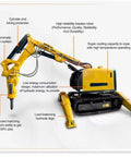 Customizable Remote Control Demolition Robot For Concrete Breaking And Disaster Rescue Heavy Duty Robot in side view on display