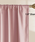 100 Percent Blackout Pink Curtains For Girls Room, Cute 63 Inch Long 2 Inch Rod Pocket Drapes, Light Blocking Thermal Insulated Window Treatments, W52 X L63, 2 Panels installed on rod