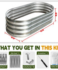 Galvanized Raised Garden Bed 4x2x1ft Planter Box For Vegetables, Fruits, And Flowers, Backyard Friendly Outdoor Metal Garden Bed