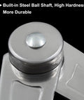 Close-up of 2 Pack Heavy Duty Folding Lid Hinge Set With Soft Close Stainless Steel Lid Stay Rotatable Bracket showing steel ball shaft.