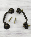 Two Pack 3 Inch Bronze Vintage Antique Style Drawer Pull Handles For Cabinets Dressers Cupboards And Wardrobes with screws