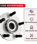 Front Wheel Hub Bearing Assembly Pair For 2008 To 2013 Nissan Rogue, 2014 To 2015 Rogue Select, 2007 To 2012 Sentra SE-R And SE-R Spec V, 5 Lug Wheel Bearing With ABS, Direct Bolt On Replacement For A Smooth Quiet Ride with low noise and high-quality steel features