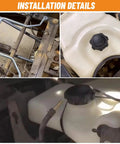 Installation details of Fuel Gas Tank Replacement for Scotts Sabre Lawn Tractors L100 L110 L120 L130, easy bolt-on.