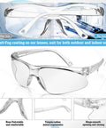 Six Pack Clear Safety Glasses Eyewear Set For Work Lab And Construction ANSI Z87.1 Eye Protection details and features