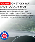Heavy Duty One Gallon Windshield Washer Fluid With Tough Bug And Tar Blasting Blend For Darn Clean Streak Free Glass On Your Favorite Road Warrior Family Ride with a focus on features.