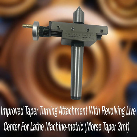 Pro Grade Improved Taper Turning Attachment With Revolving Live Center For Lathe Machines 3MT Morse Taper Precision Tooling