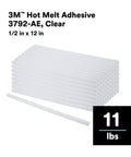 Hot Melt Adhesive 3792 AE Clear, Multi Purpose Glue For Woodworking And Upholstery, 0.45 Inch By 12 Inch, 11 Pound Case