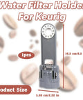 Top Tier Activated Charcoal Water Filter Holder For Keurig K One Coffee Makers And Breville Systems Featuring Smart Replacement Timer, grey.