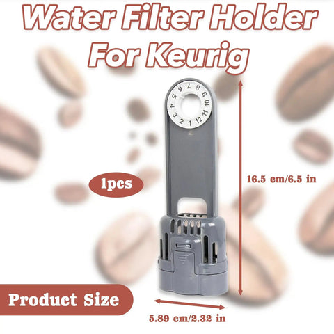 Top Tier Activated Charcoal Water Filter Holder For Keurig K One Coffee Makers And Breville Systems Featuring Smart Replacement Timer, grey.