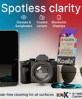 Koala lens cleaning cloths, blue and purple pack of 2, Japanese microfiber for glasses, cameras and screens