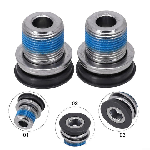 2 Pack Heavy Duty Steel M15 Crank Arm Bolts Perfect For ISIS Axle Systems And Es25 Center Shafts On Ebikes Give Your. steel bolt close-up with 8mm hex and seal cap