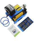 Heavy Duty Hydraulic Hose Crimping Tool Kit With Eight Precision Dies Manual Handheld High Pressure Crimper Machine For Automotive Repairs, blue frame with accessories
