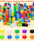 600 Piece Math Cubes Set For Counting And Math Manipulatives Durable Plastic Blocks in 10 colors