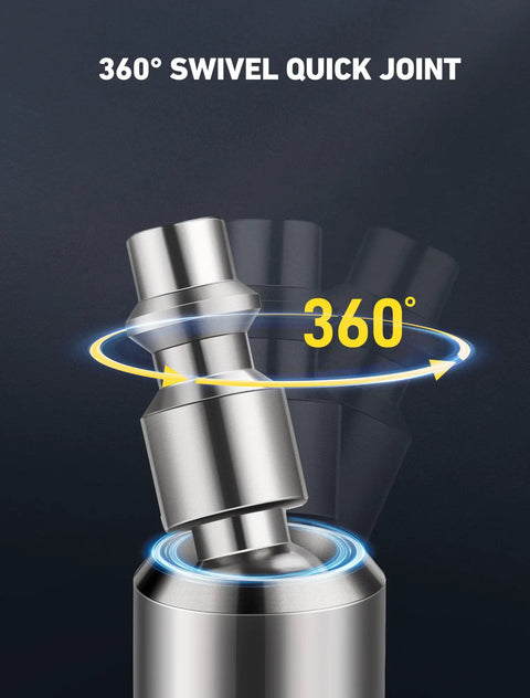 Closed Ball Tire Air Chuck With Clip-On, 0.25 Inch FNPT, And 360 Degree Swivel Quick Plug For Fast Tire Inflation, Car And Truck Use, Durable Clip-On Chuck That Keeps Hoses From Twisting, 360° swivel fitting