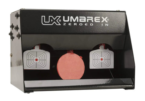 Beefy Trap Shot Target System for BB and Pellet Guns, steel build with flip up end paddles, middle target reset, portable design
