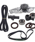 Beefy Timing Belt Kit With Water Pump And Tensioner Keeps Engine Sweet And Smooth Saving Cash On Mechanic Bills Ensuring Reliability And Peace Of Mind For Your Ride Everyday On The Road Without Worrying Failures Or Costly Repairs. Timing belt kit, water pump, tensioner, and seals