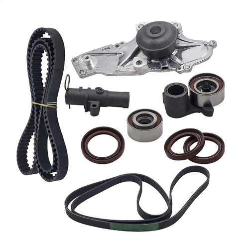 Beefy Timing Belt Kit With Water Pump And Tensioner Keeps Engine Sweet And Smooth Saving Cash On Mechanic Bills Ensuring Reliability And Peace Of Mind For Your Ride Everyday On The Road Without Worrying Failures Or Costly Repairs. Timing belt kit, water pump, tensioner, and seals