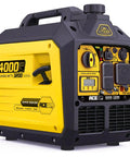 Portable Inverter Generator With 4000 Peak Watts And 3200 Running Watts, 149cc Gas Power, Recoil Start, quiet yellow and black unit.