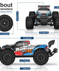 Dimensions of One Sixteenth Scale 4x4 Beast RC Monster Truck With 50 KPH Peak Speed 390 High Torque Motor Durable Axle And Suspension