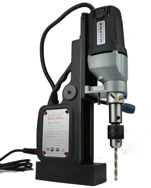 Badass Magnetic Drill With Integrated Knock Out Mode For Serious Construction Grinds Uses Standard Three Quarter Incher Weldon Shank Bit.