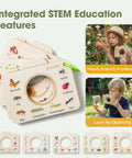 Wooden Bug Catcher Kit For Kids 3 To 8 Ten Piece Durable Outdoor Explorer Set with magnifying cards showing insects.