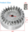 Beefed Up Aluminum Flywheel Upgrade For Predator 212 Non Hemi Engines And Mini Bike Builds, 10K RPM, includes dimensions and spring